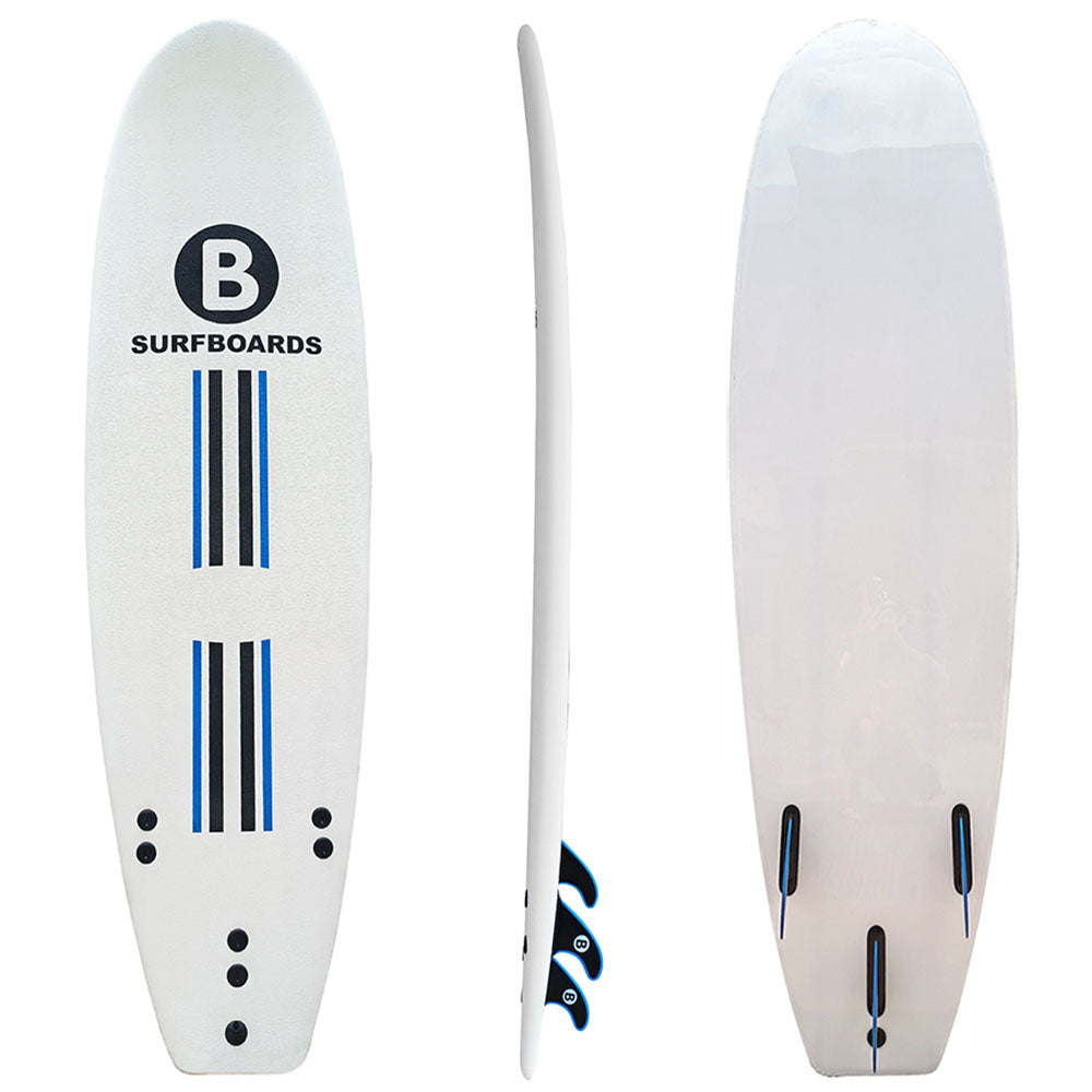 6’6 B SOFT BOARD HP FINS White